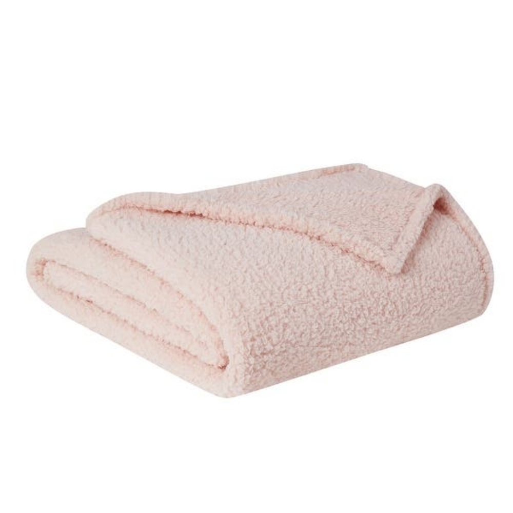Brooklyn Loom Marshmallow Sherpa 50x60 Throw - Blush